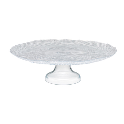 Cryspo Trio Πιατέλα με Πόδι Γυάλινη ''Kanvas Clear'' Φ33x10cm 8026009